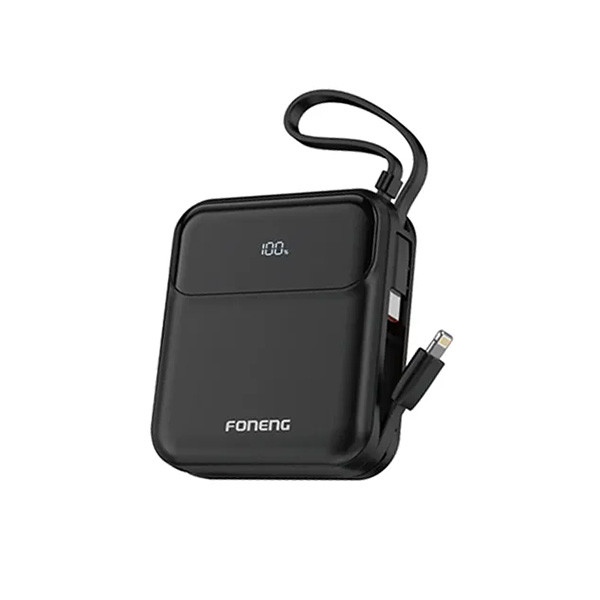 FONENG PX111 10000mAh Mini 22.5W Power Bank with 2 Built-in Cables