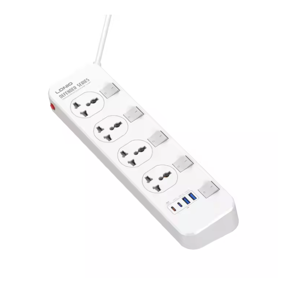 LDNIO SC4408C Extension Power Socket 4AC 4USB Power Strip