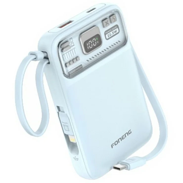 Foneng PX112 22.5W Magnetic With Dual Cables Wireless Power Bank - 10000mAh