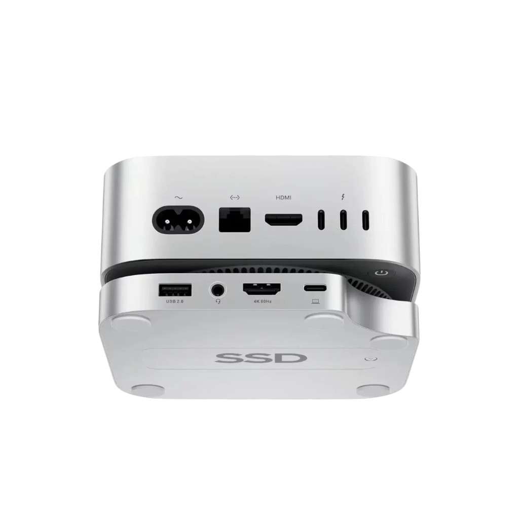 PULWTOP Mac Mini M4/M4 Pro Hub Stand Dock with M.2 SSD Enclosure