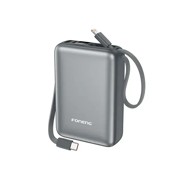 FONENG PX116 20000mAh Mini 22.5W Power Bank with 2 Built-in Cables