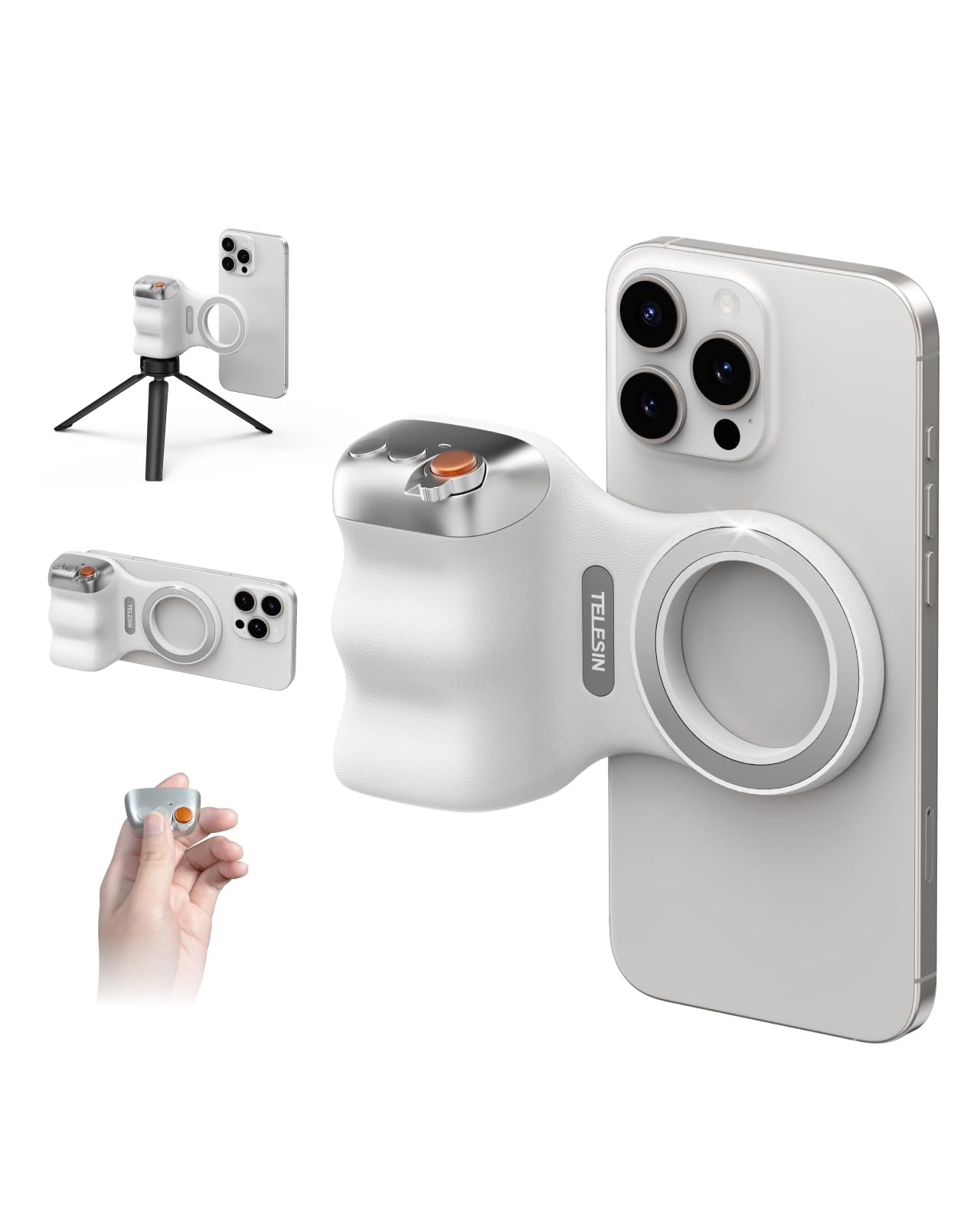TELESIN grip with Android phone and tripod