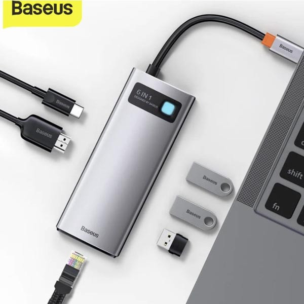 Baseus 6-in-1 HUB Multifunctional Type-C HUB Docking Station Metal Gleam Series