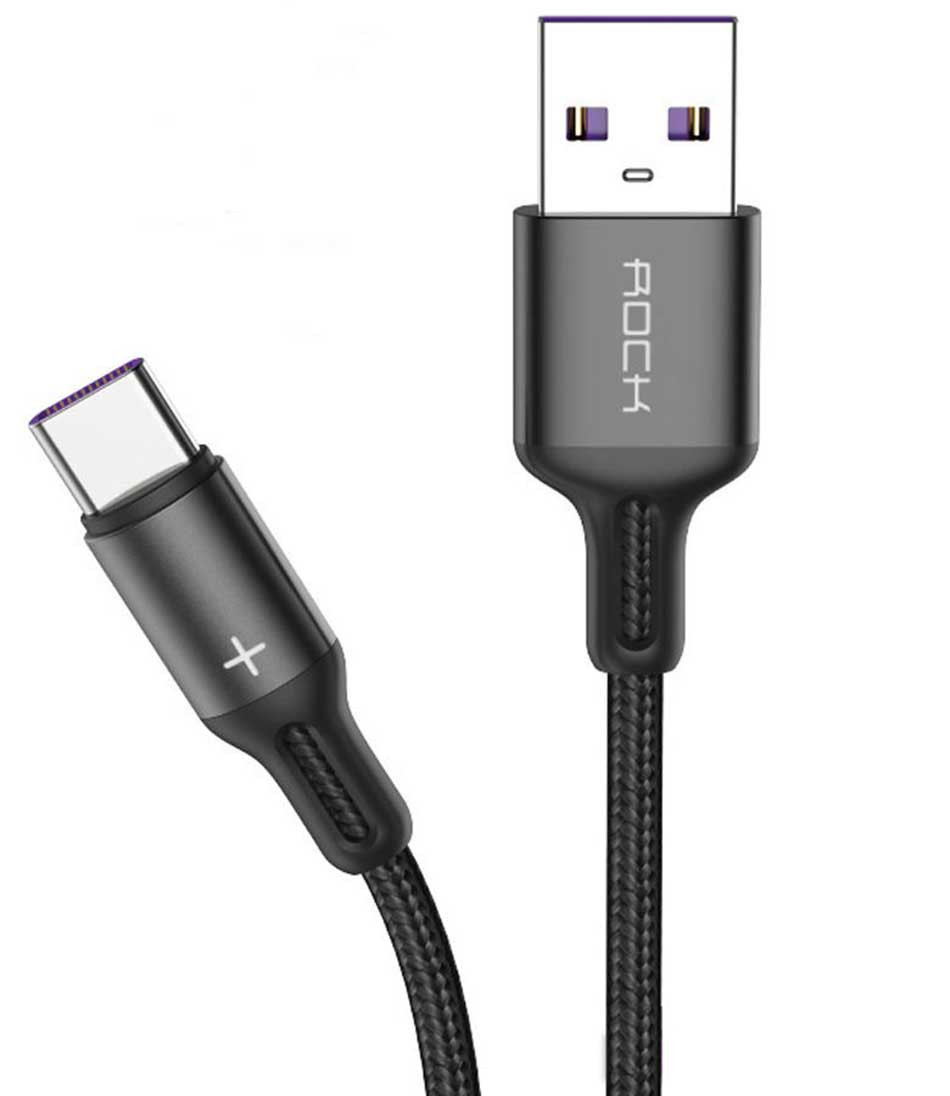 ROCK Type C Fast Charging Metal Nylon Braided Cable