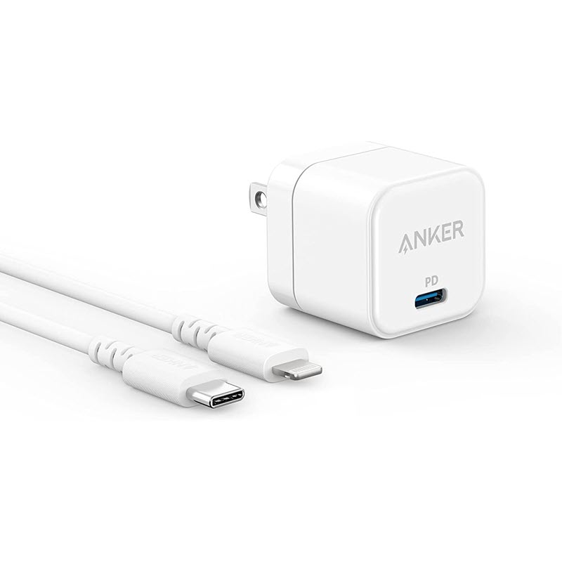Anker PowerPort III 20W Cube PD Charger with USB-C to Lightning Cable