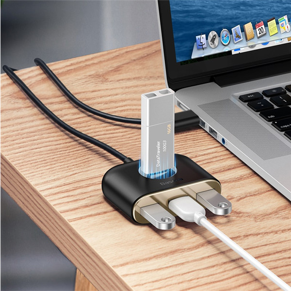 Baseus Square Round 4 in 1 USB Hub Adapter