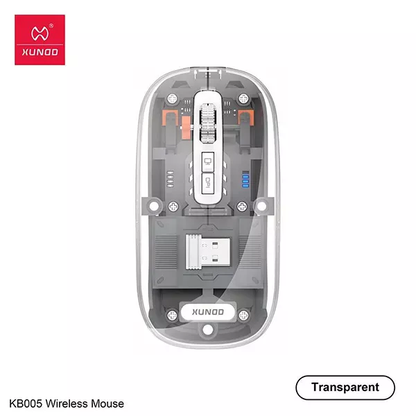 XUNDD KB005 Wireless Transparent Optical Mouse