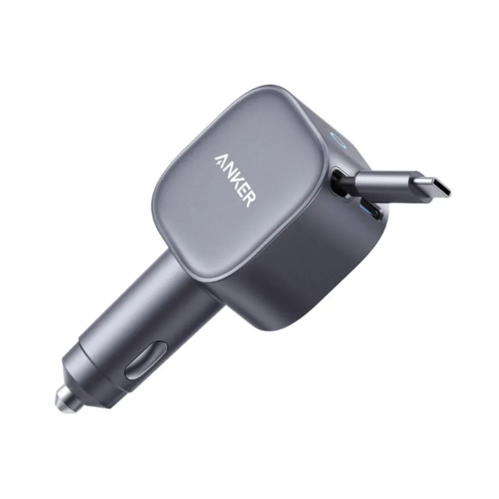 Anker Nano 75W Car Charger with Built-in Retractable USB-C Cable (A2738)