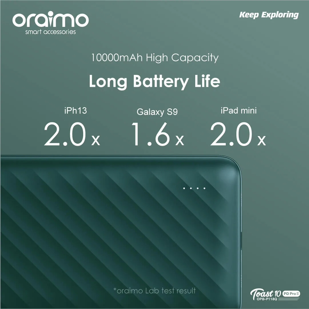 Oraimo OPB-P118D Toast 10 Flash 10000mAh Power Bank