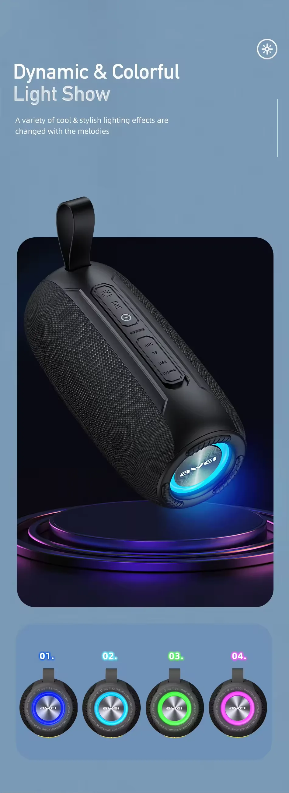 Awei Y370 Bluetooth Wireless Speaker IPX6 -9