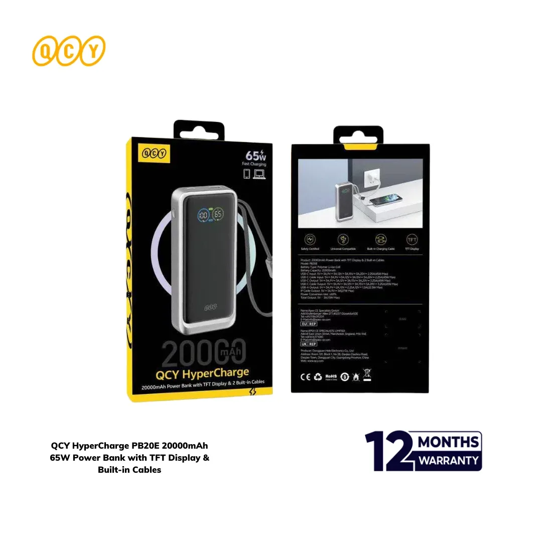 QCY HyperCharge PB20E 20000mAh 65W Fast Charging Power Bank.webp