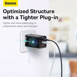 Baseus 65W USB QC.3+ DUAL PD ADAPTER WITH 100W cable