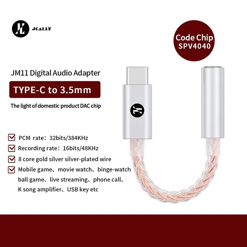 JCALLY JM11 Digital Audio Adapter TYPE-C To 3.5mm