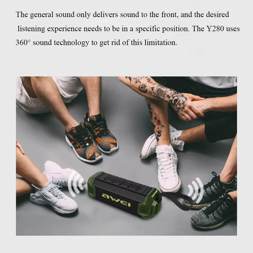 Awei Y280 Portable Waterproof Bluetooth Speaker 4