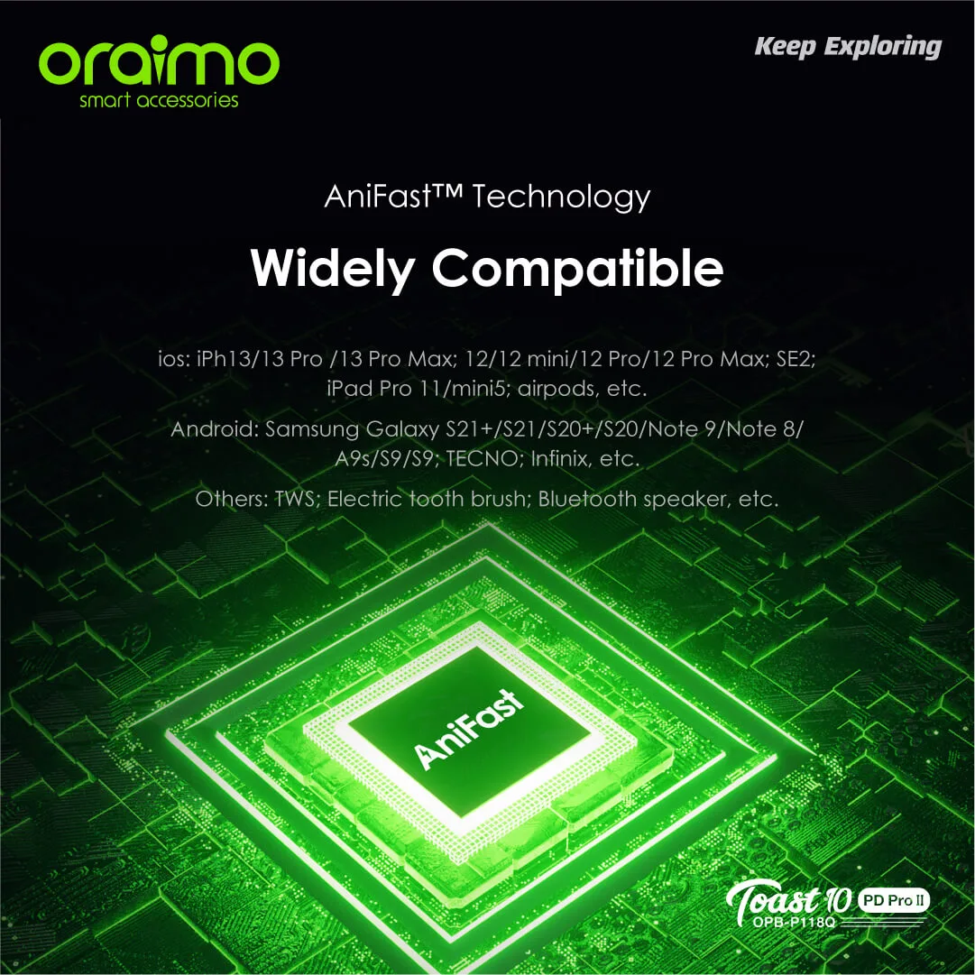 Oraimo OPB-P118D Toast 10 Flash 10000mAh Power Bank