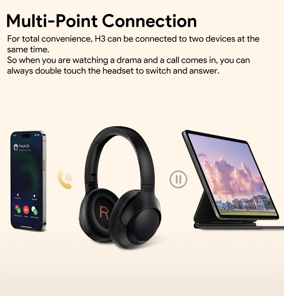 QCY H3 Hybrid ANC Wireless Headphones 10