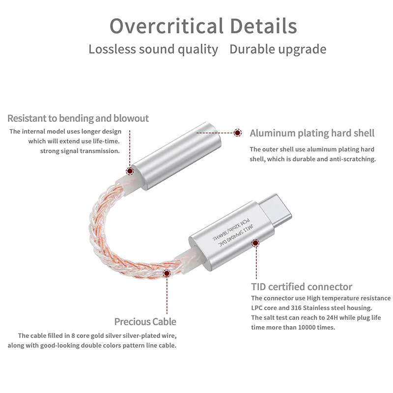 JCALLY JM11 Digital Audio Adapter TYPE-C To 3.5mm
