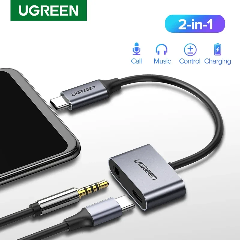 UGREEN 2 in 1 USB C to 3.5mm Adapter with USB-C Charging Port 2