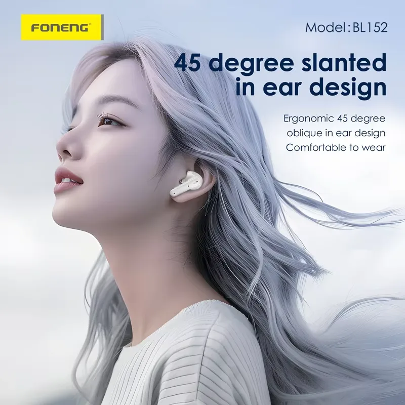 FONENG New High Quality BL152 Real ANC + ENC Tws Earphones Dual Noise Canceling HD Call Low Latency Wireless In-ear Headphones