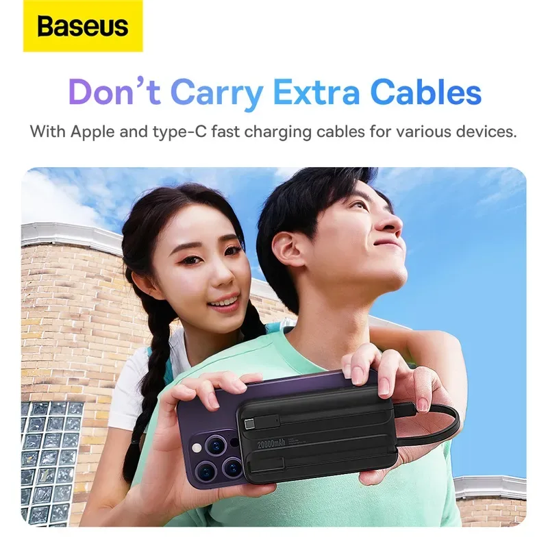 Baseus Comet Series 22.5W 20000mAh Dual Cable Digital Display Power Bank