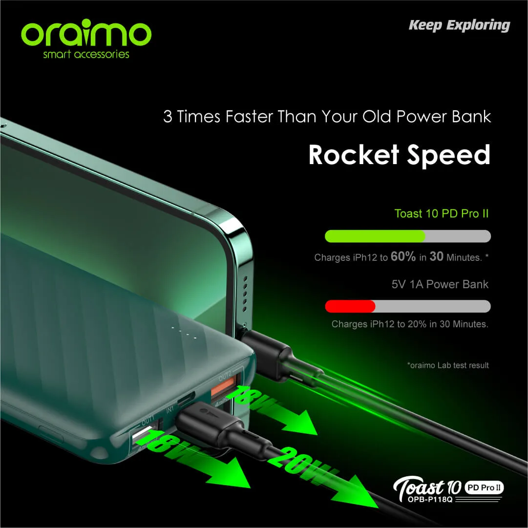 Oraimo OPB-P118D Toast 10 Flash 10000mAh Power Bank