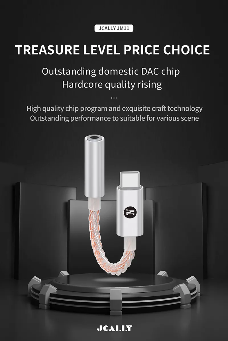 JCALLY JM11 Digital Audio Adapter TYPE-C To 3.5mm