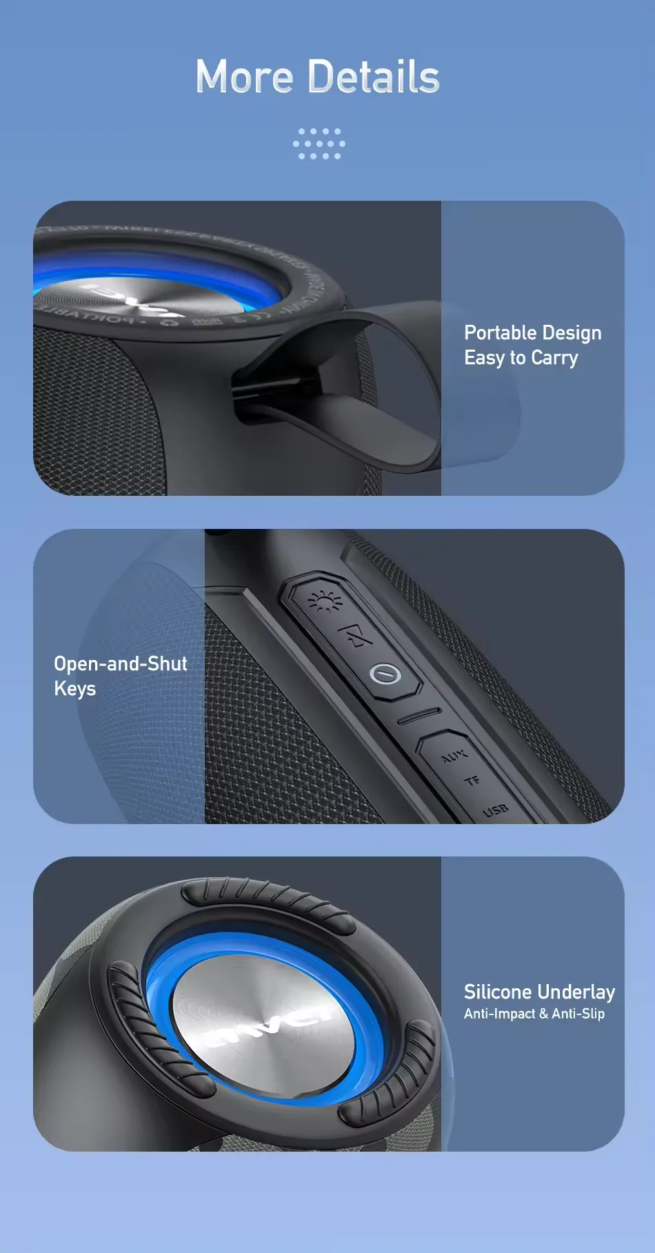 Awei Y370 Bluetooth Wireless Speaker IPX6 -12