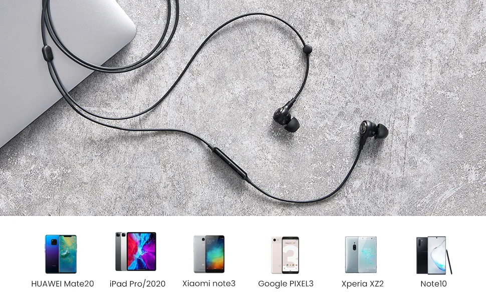 USB C in ear headphone with mic