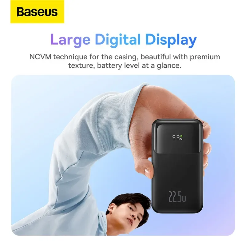 Baseus Comet Series 22.5W 20000mAh Dual Cable Digital Display Power Bank