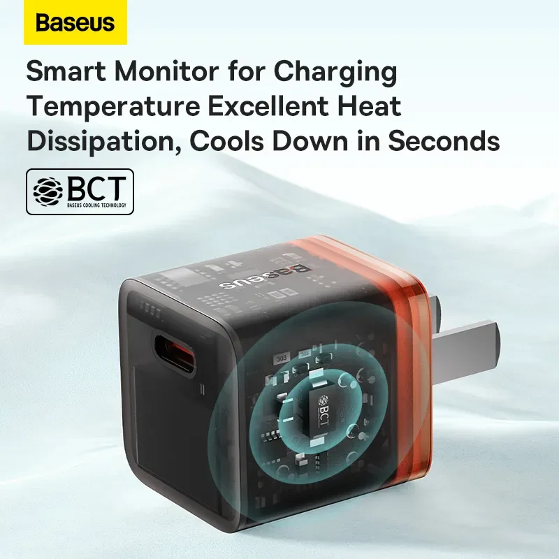 Baseus 20w Gan5 Fast Charger 1c Amber Orange For Apple Iphone 14 13 12 11 Series (3)