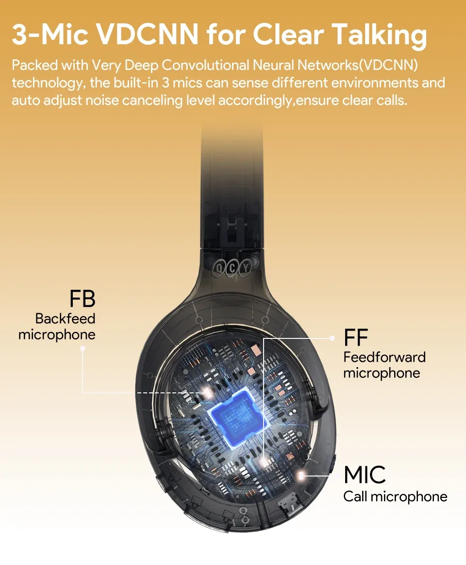 QCY H3 Hybrid ANC Wireless Headphones 9