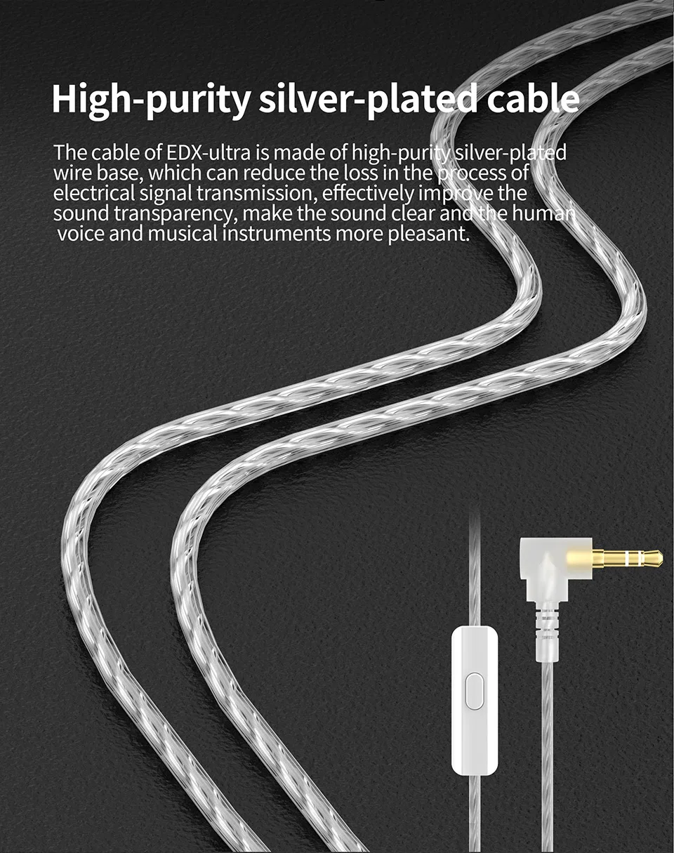 KZ EDX Ultra Professional Hi-Fi 10mm Dual Magnetic Dynamic Earphone
