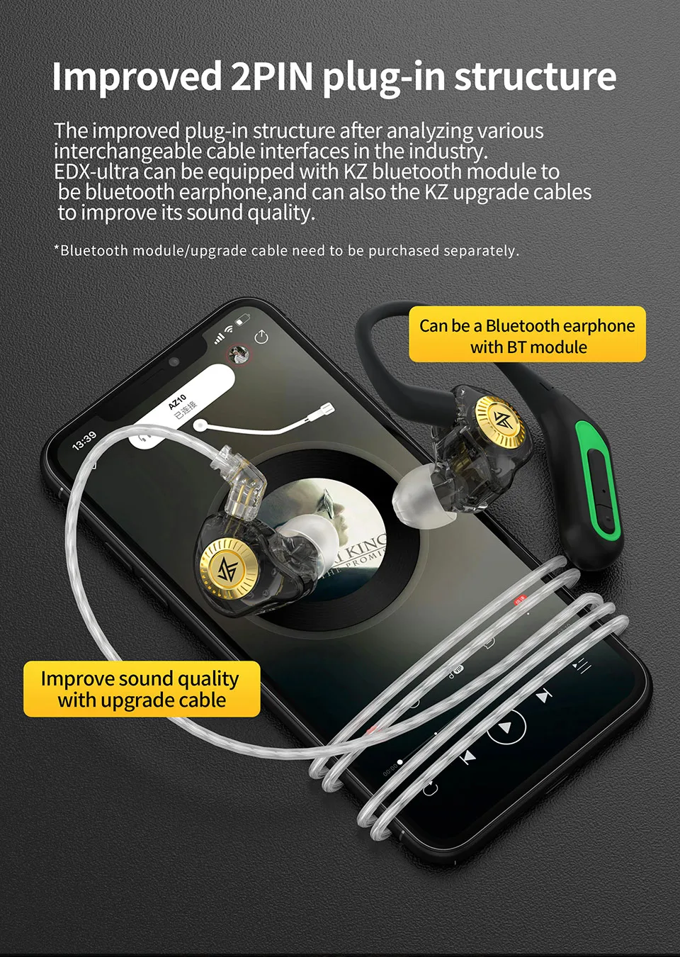 KZ EDX Ultra Professional Hi-Fi 10mm Dual Magnetic Dynamic Earphone