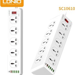 LDNIO Power Strip 10 Port + 1PD + 1QC + 4USB Universal Socket SC10610 - Power Socket | Gadget Monkey BD