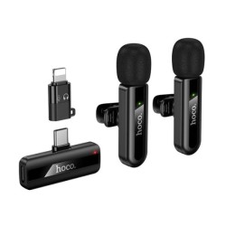 Hoco L20A Fair Dual Mic Lavalier Wireless Microphone - Camera & Accessories | Gadget Monkey BD